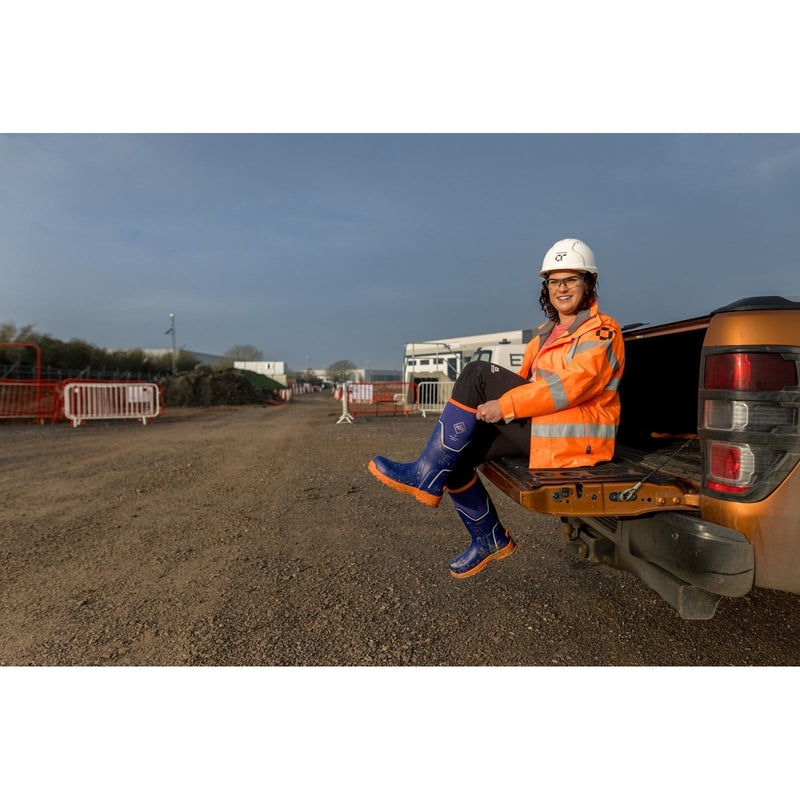 Muck Boots Grit S5 Damen Gummistiefel in Blau/Orange