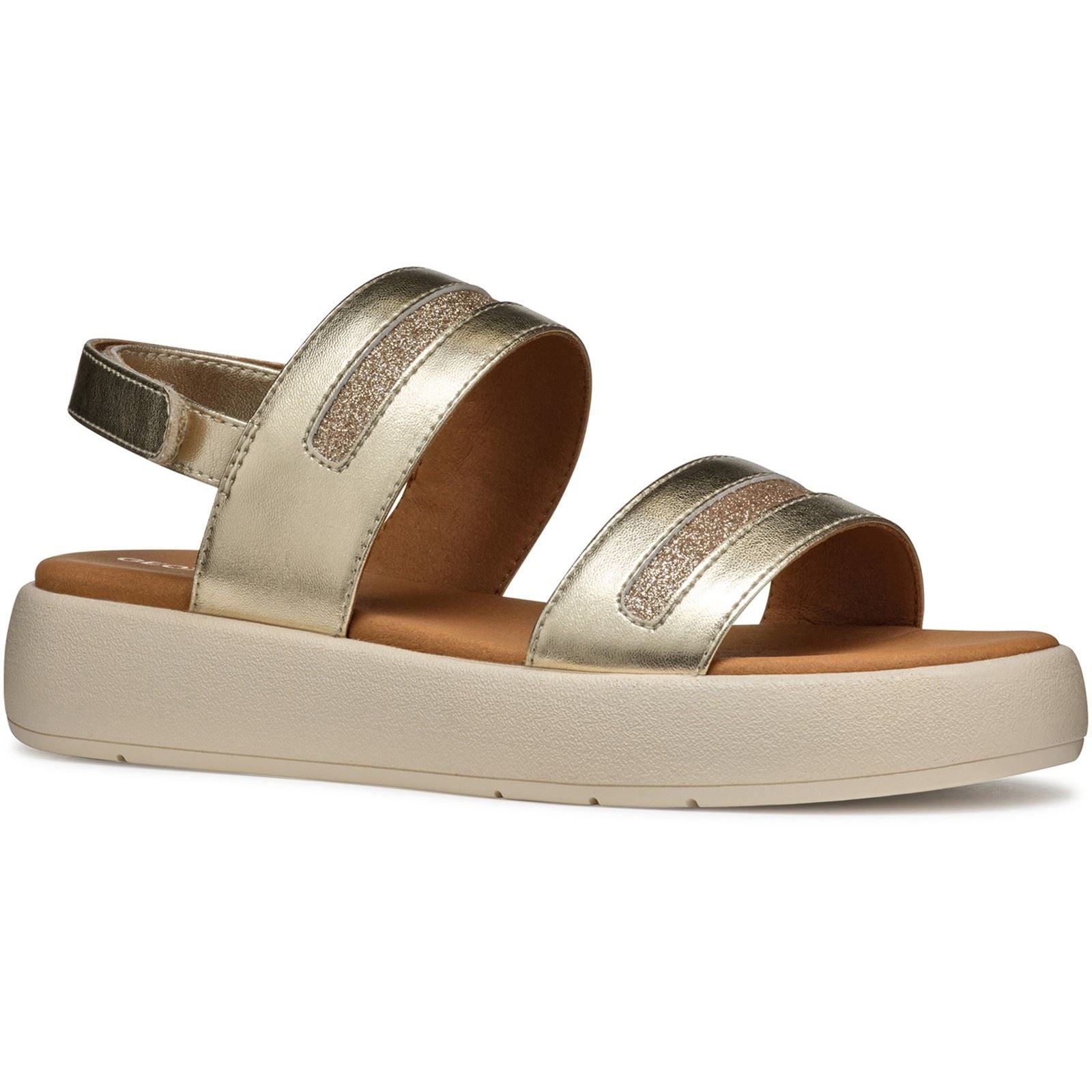 Geox D CAMALEI Damen Leichte Gold Sandalen