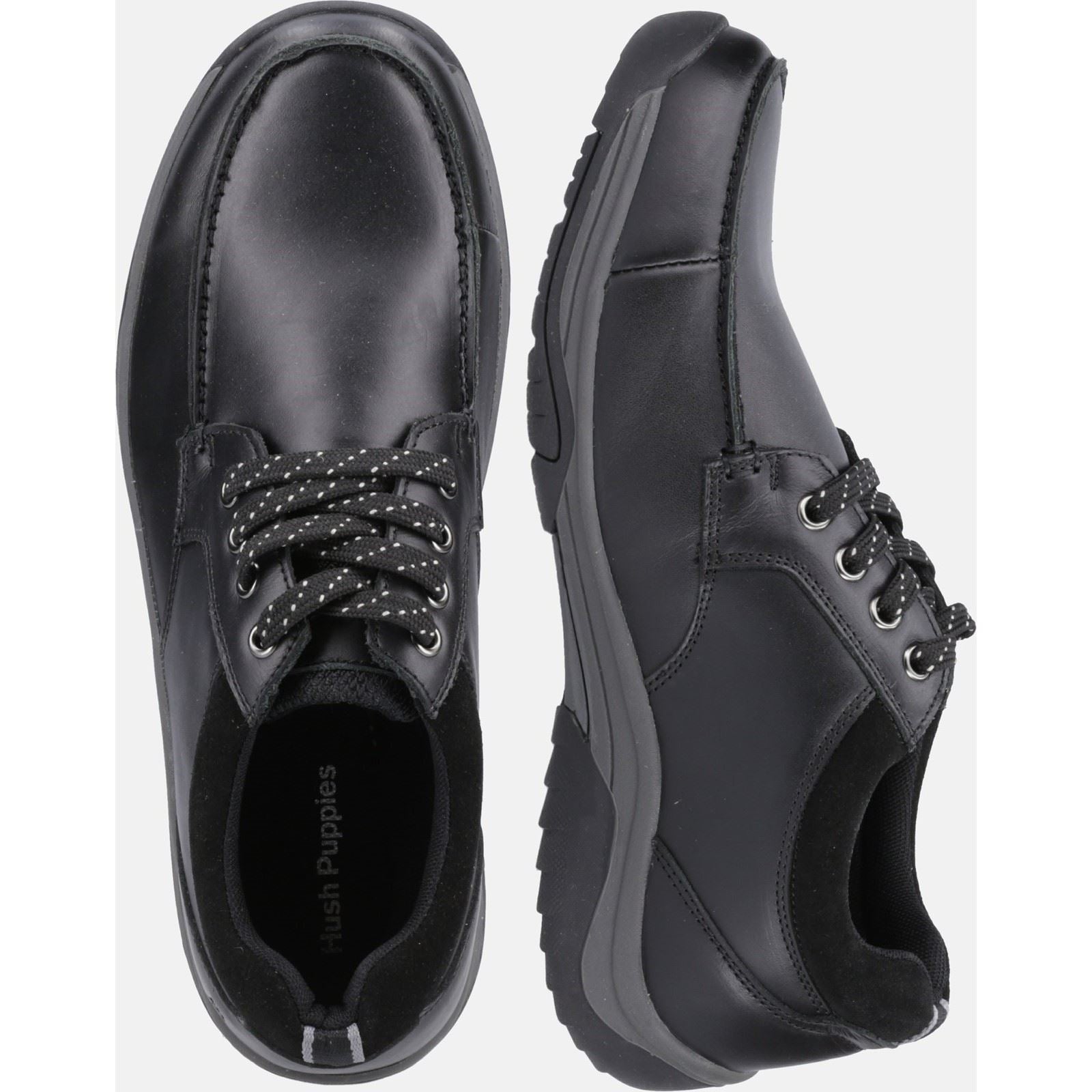 Hush Puppies Derek Herrenschuhe Aus Schwarzem Leder Mit Schnürung