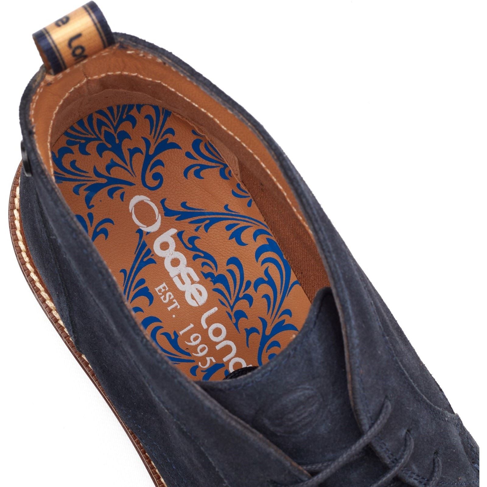 Base London Lincoln Chukka Leder Herren Marine Stiefel