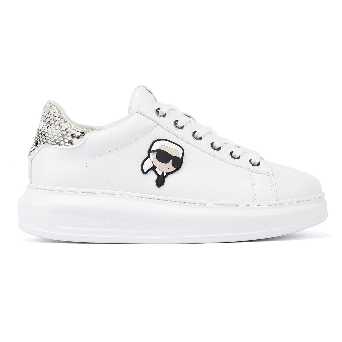 Karl Lagerfeld Kapri NFT Lo Lace Leder Damensneaker In Weiß