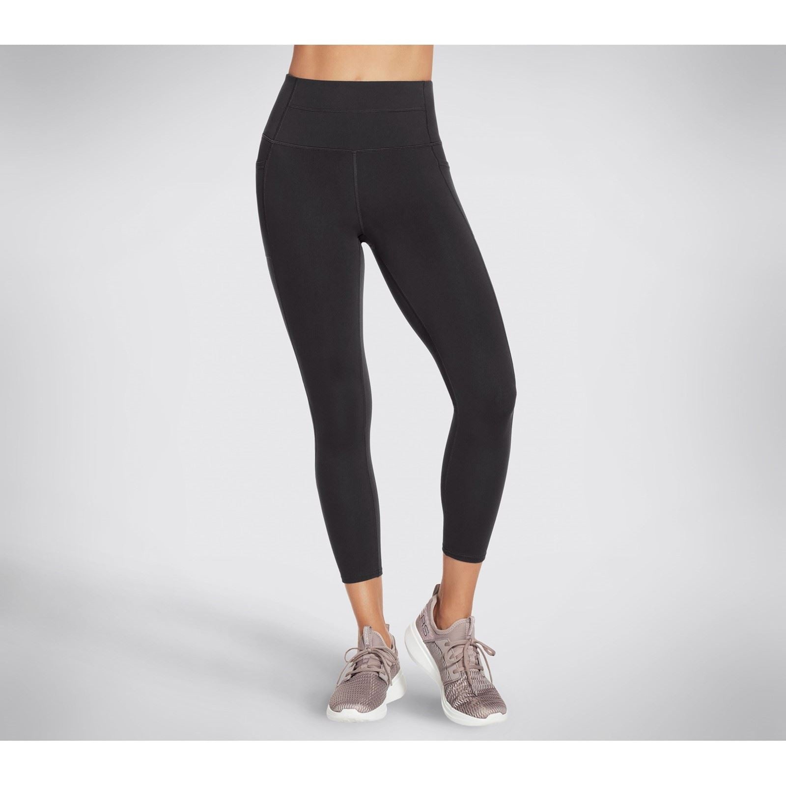 Skechers Performance GOWALK Wear High-Waisted 7/8 Nylon Damen Schwarze Sportleggings