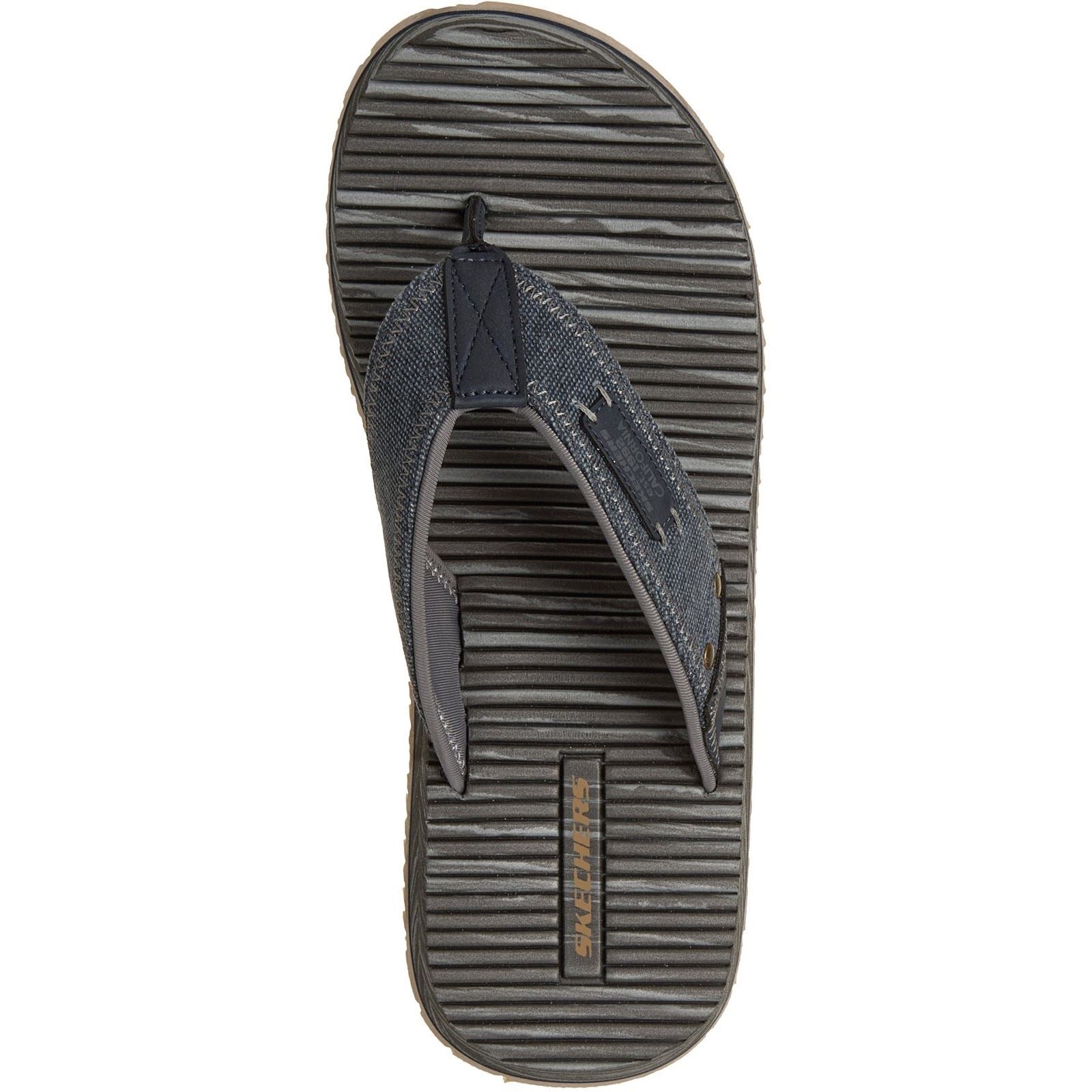 Skechers Quill Textile Herren Navy Flip-Flops