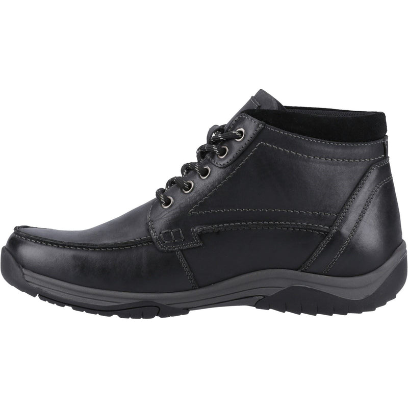 Hush Puppies Daryl Herren Schwarze Farbe Leder Knöchelstiefel