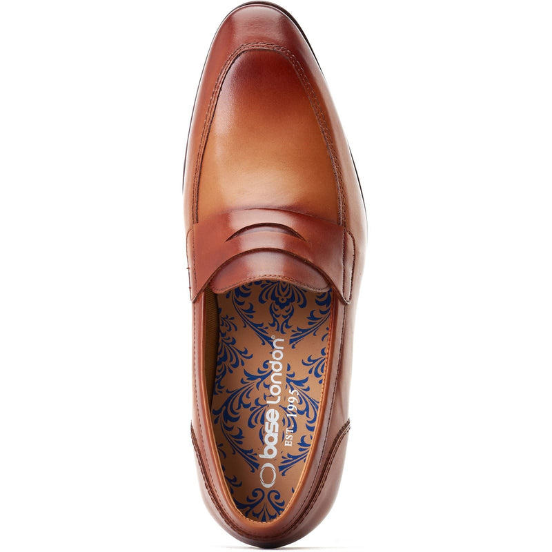 Base London Bruno Herren Mokassins Aus Gebranntem Tan-Leder