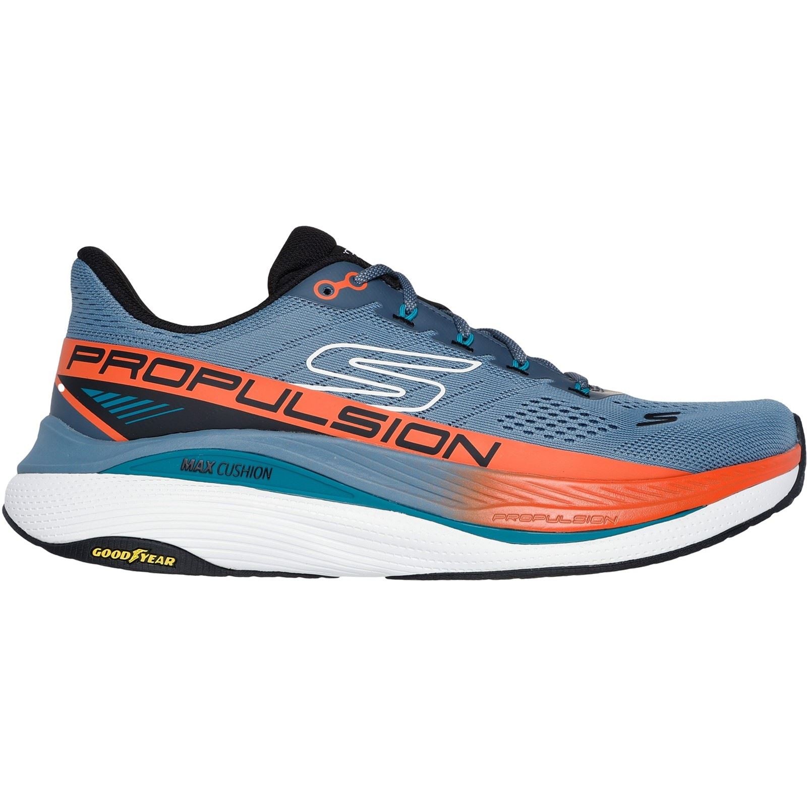 Skechers Performance Max Cushioning Propulsion Herren Textil Sneaker In Schieferfarben