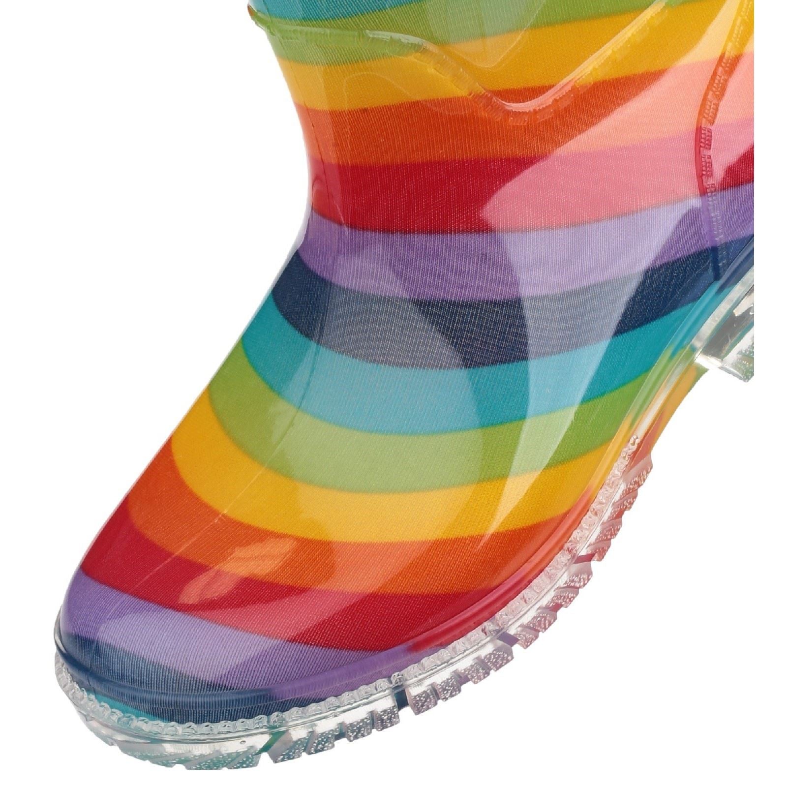 Cotswold PVC Jnr Mädchen Regenbogen Gummistiefel Aus Pvc