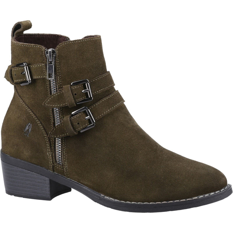 Hush Puppies Jenna Leder Damen Khaki Stiefel