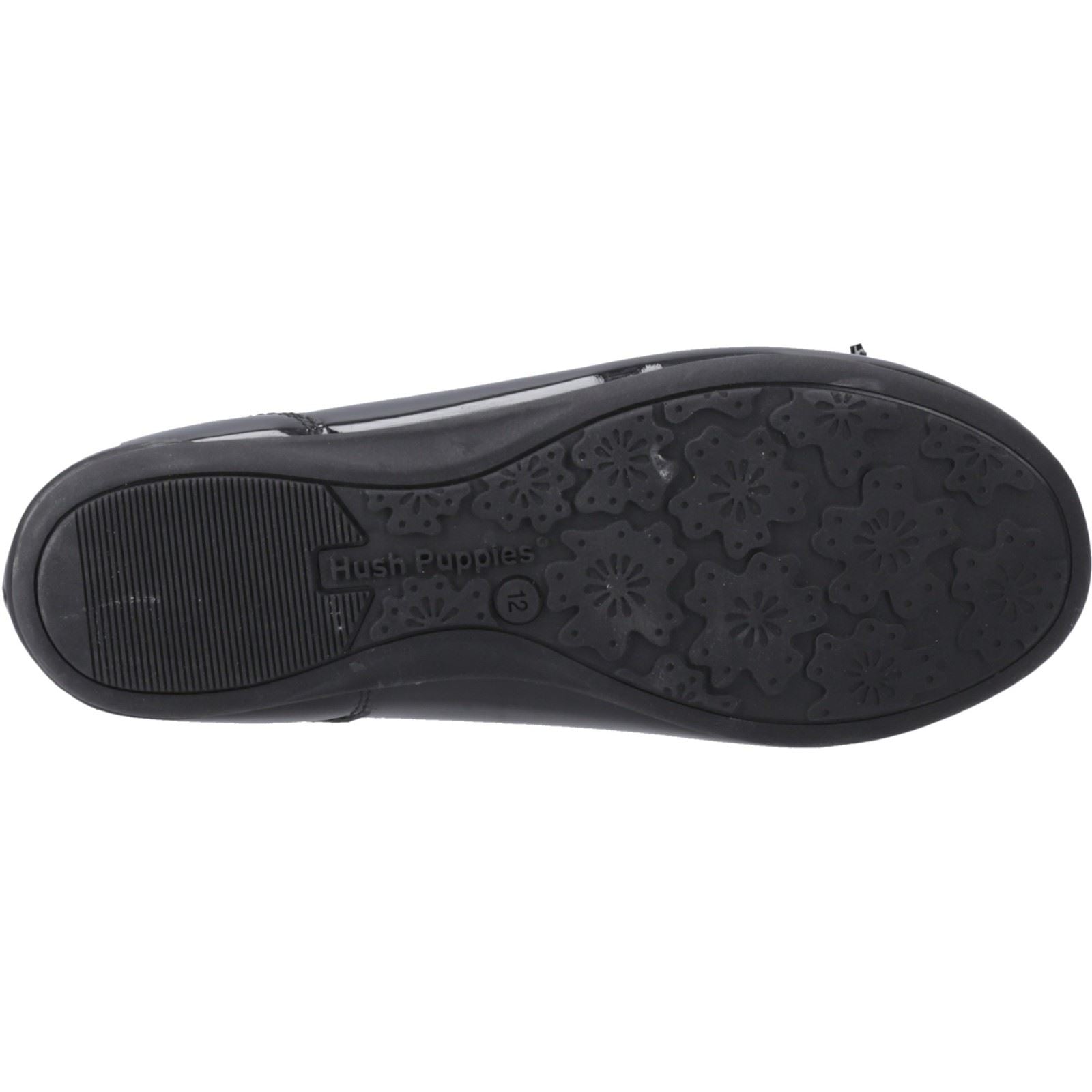 Hush Puppies Lillie Ballerina Patent Mädchenschwarze Ballettschuhe Aus Leder