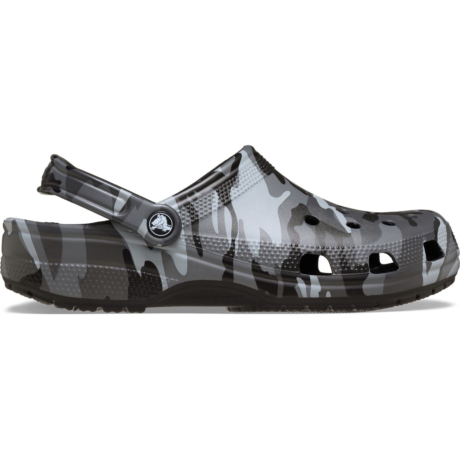 Crocs Classic Camouflage Clog Thermoplastische Männerclogs In Schwarz/Schiefergrau