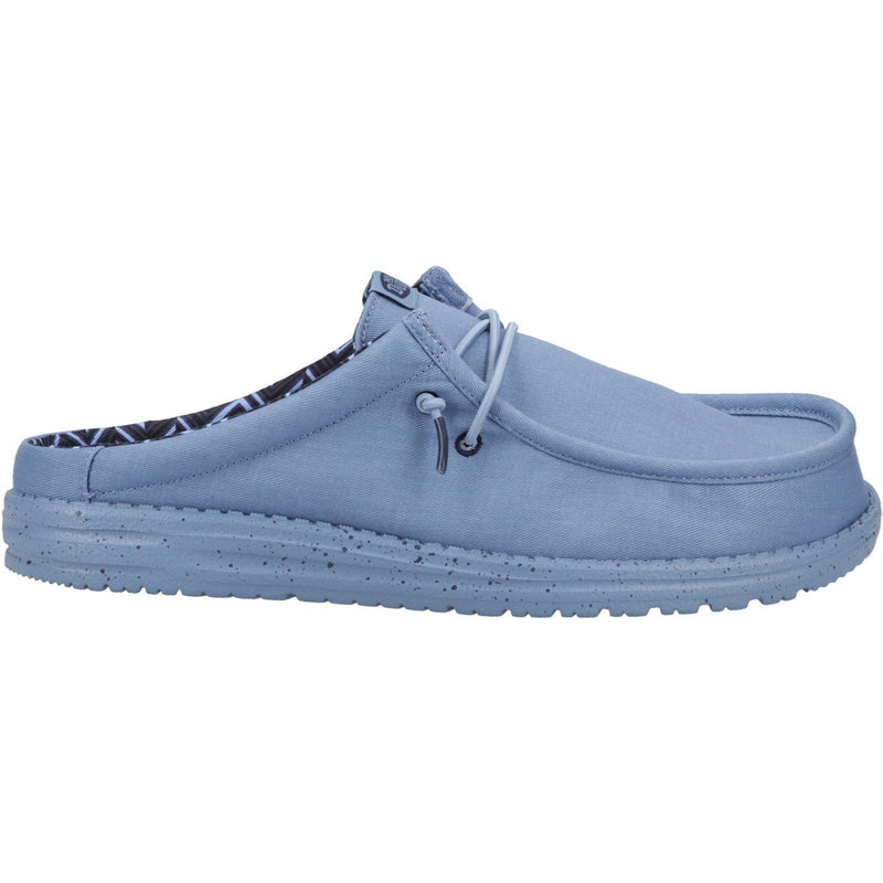 HEYDUDE Wally Slip Canvas 100% Baumwolle Herren Hausschuhe In Elementarblau