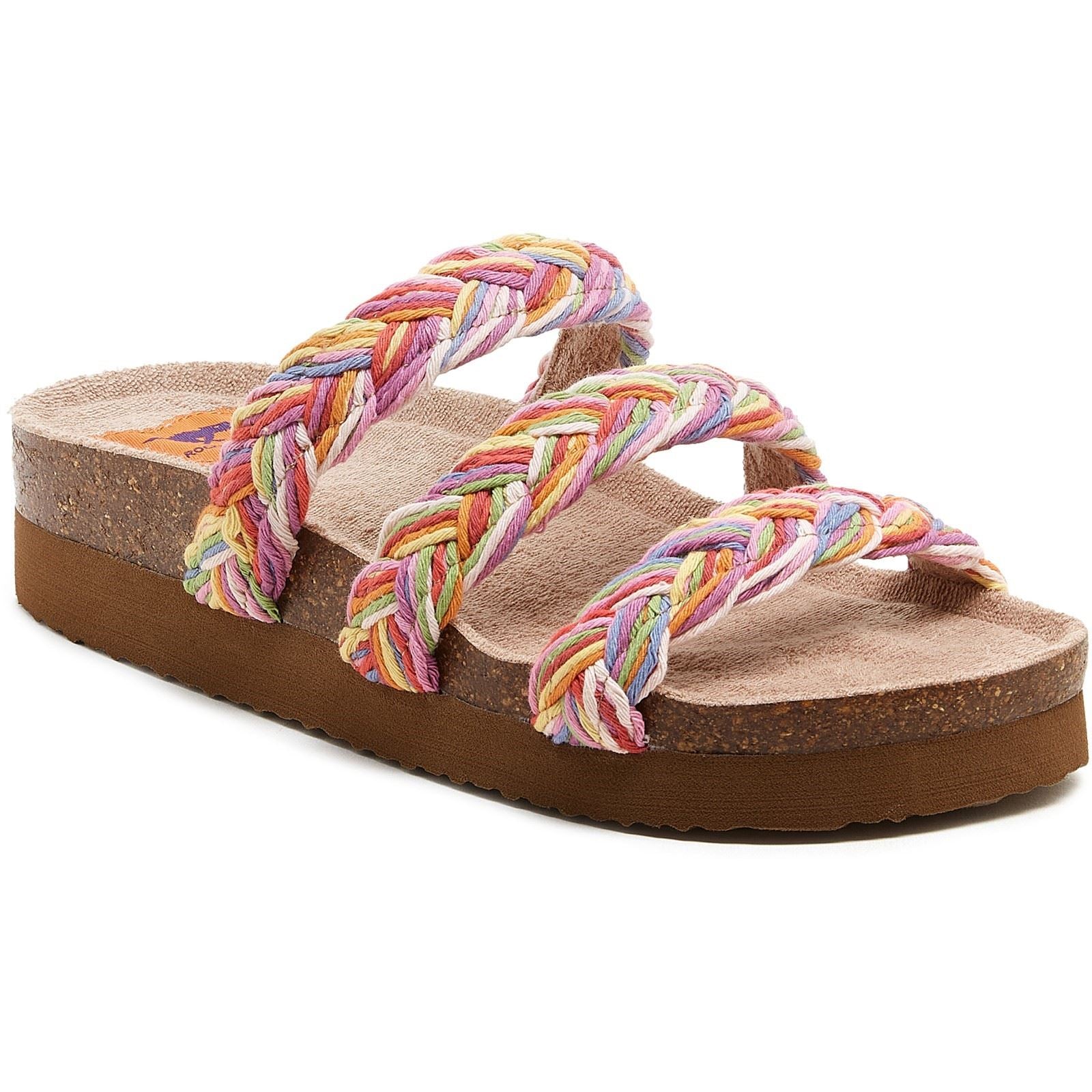 Rocket Dog Ashley String Braid Baumwoll Damen Regenbogen Sandalen