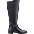 Hush Puppies Vanessa Damen Stiefel aus schwarzem Leder mit hohem Absatz bis zum Knie