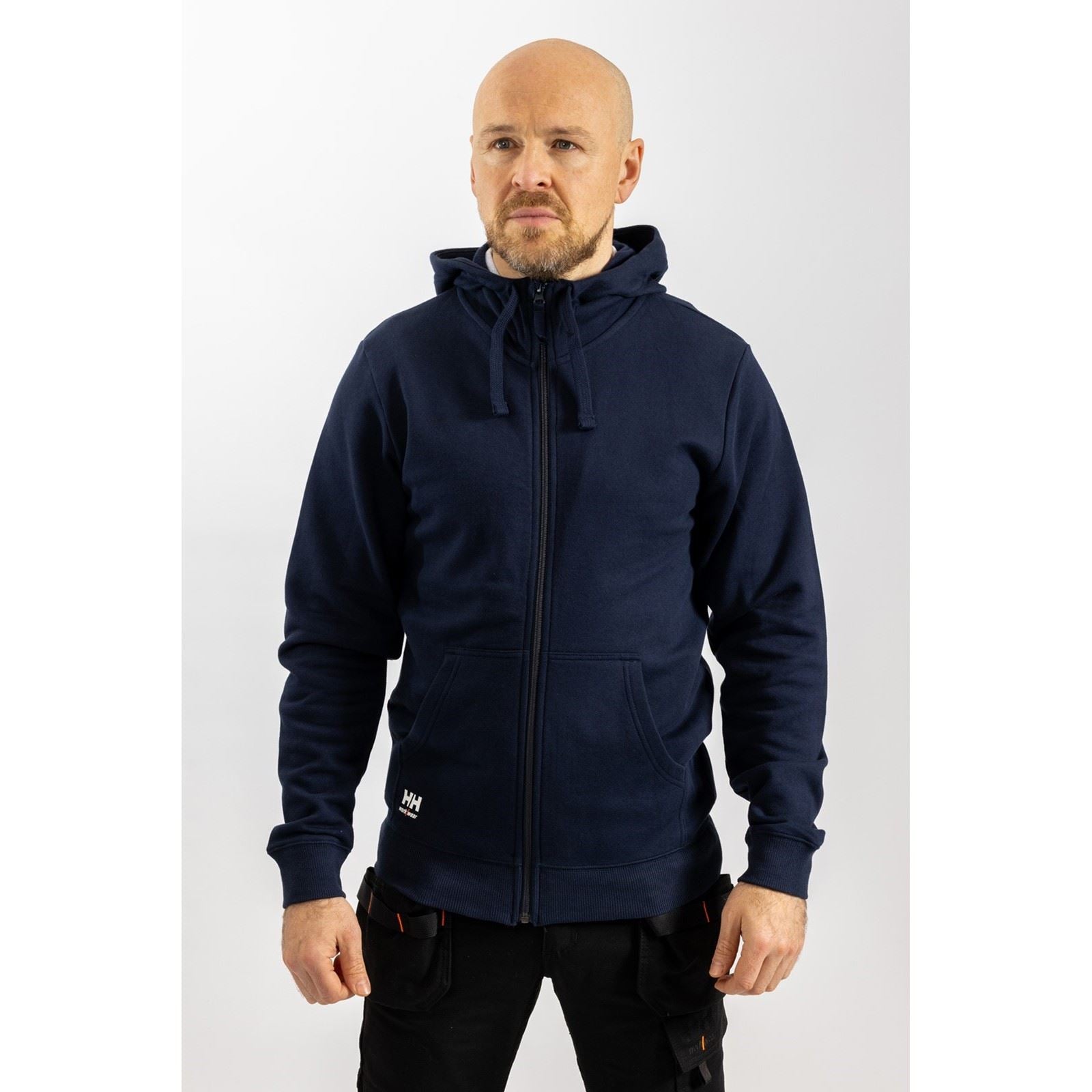 Helly Hansen Workwear Manchester Zip Baumwoll Herrenblauer Kapuzensweatshirt