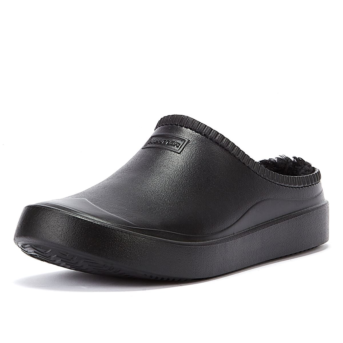 Hunter Bloom Gefütterte Schwarze Clogs