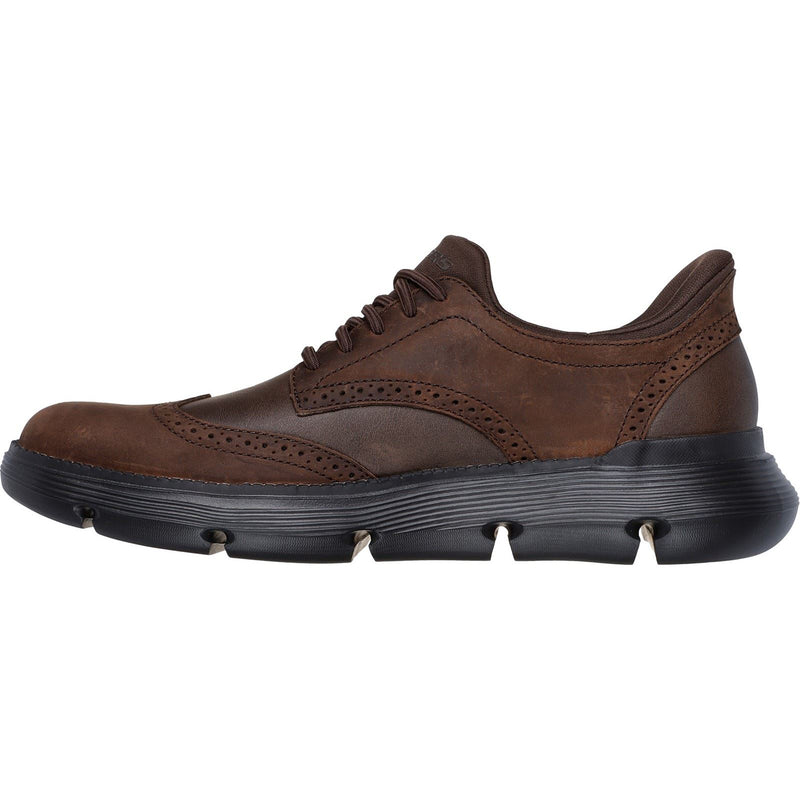 Skechers Garza Sully Herren Lederschuhe In Kakao Zum Schnüren