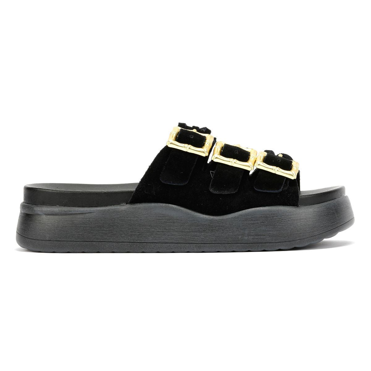 Desert Fleur Gypsum  Damen Sandalen Aus Schwarzem Wildleder