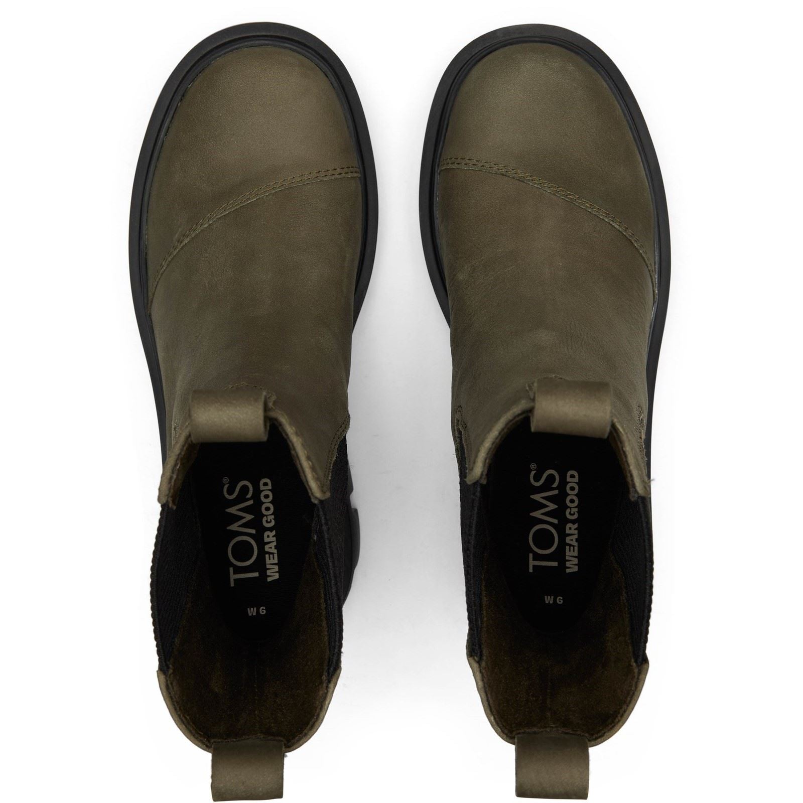 TOMS Rowan Lederstiefel Für Damen In Olivgrün