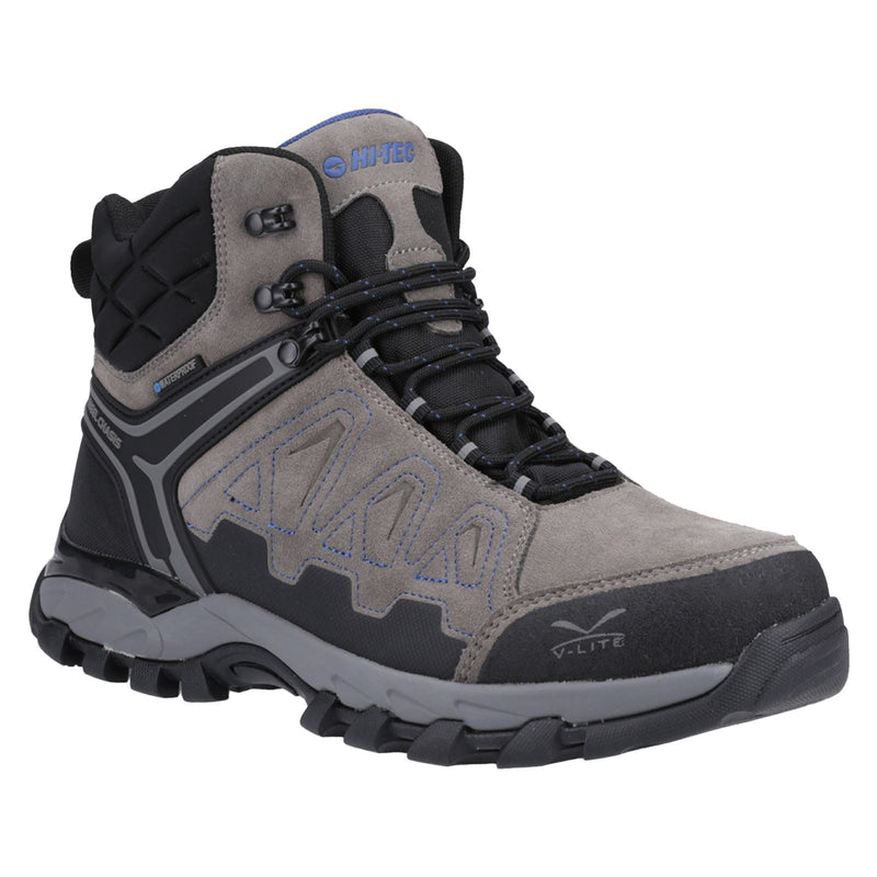 Hi-Tec V-Lite Explorer WP Rinds Wildleder Herren Wanderschuhe In Anthrazit/Grau/Dunkelblau