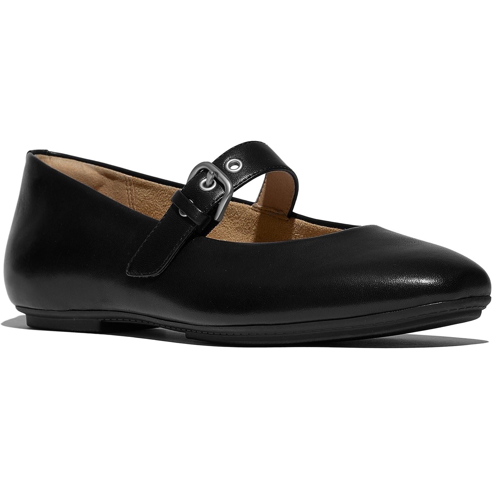 Fitflop Delicato Leder Damen All Black Schmal Geschnittene Schuhe