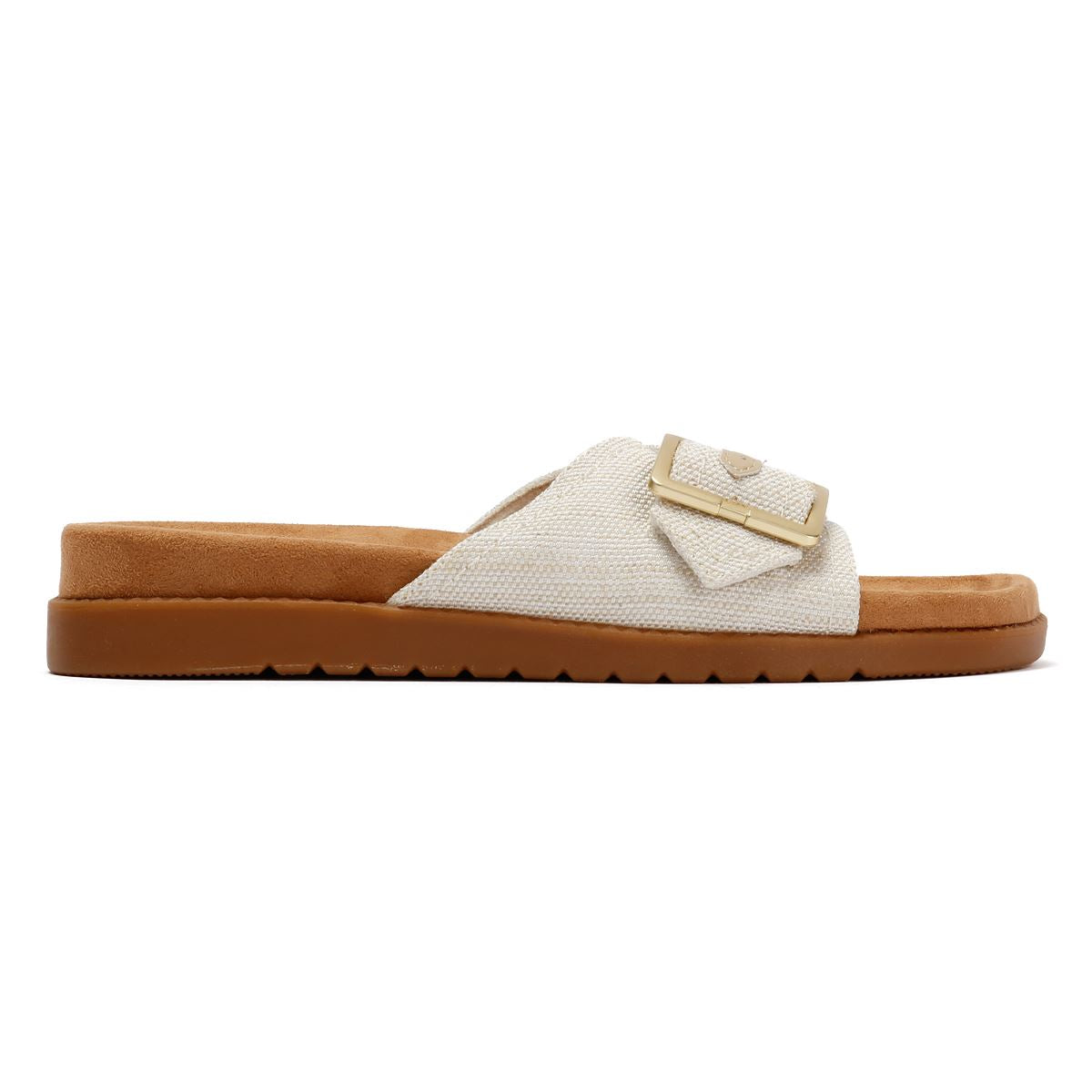 TOMS Marin Slide Textile Damen Weiße Sandalen