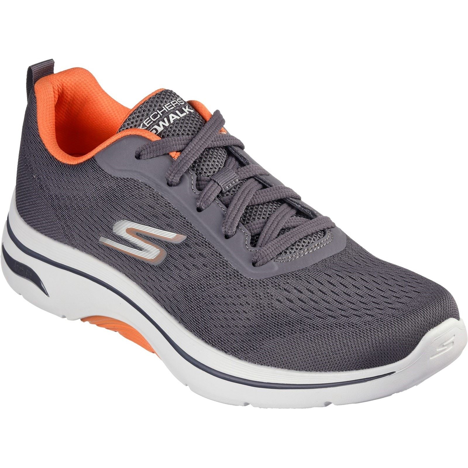 Skechers Go Walk Arch Fit 2.0 Idyllic Herren-Sneaker In Anthrazit/Orange