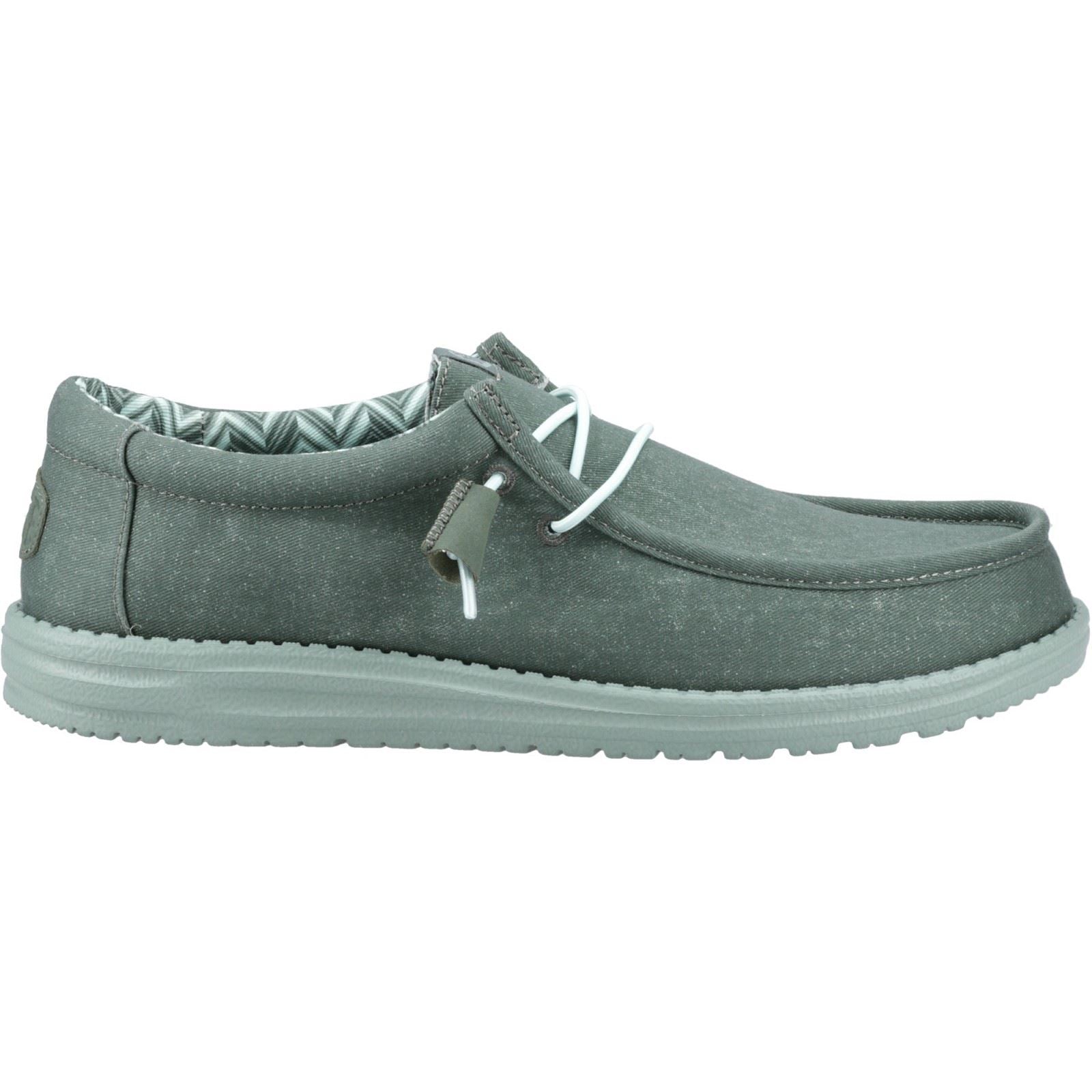 HEYDUDE Wally Canvas 100% Baumwolle Herren Enten Grün/Eisberg Grün Mokassin Schuhe