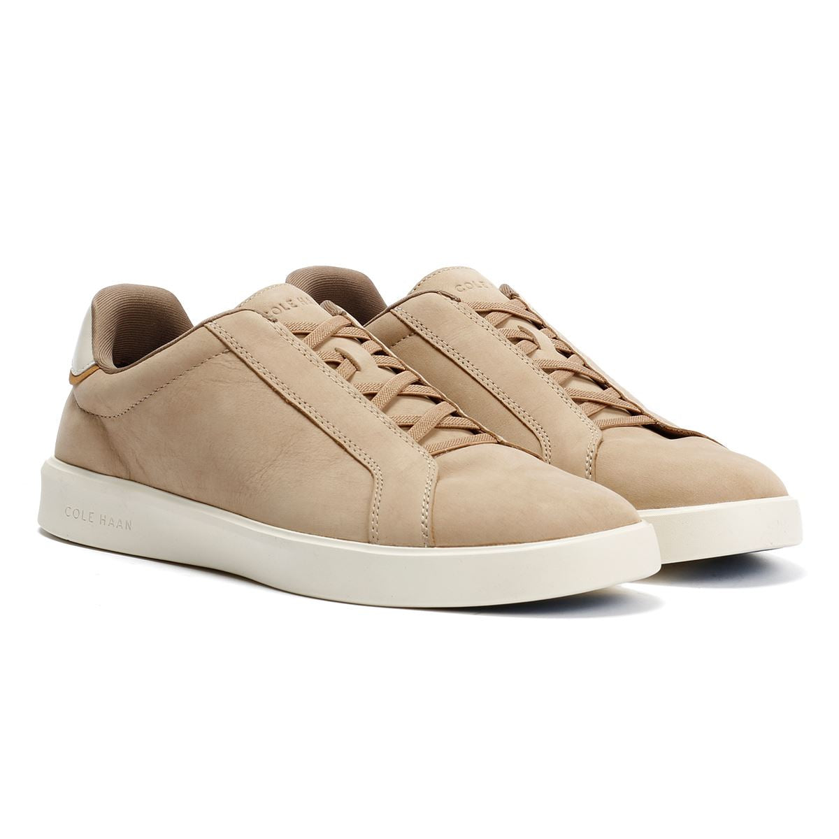 Cole Haan Grand Crosscourt Nubuk Herren Sneakers In Beige