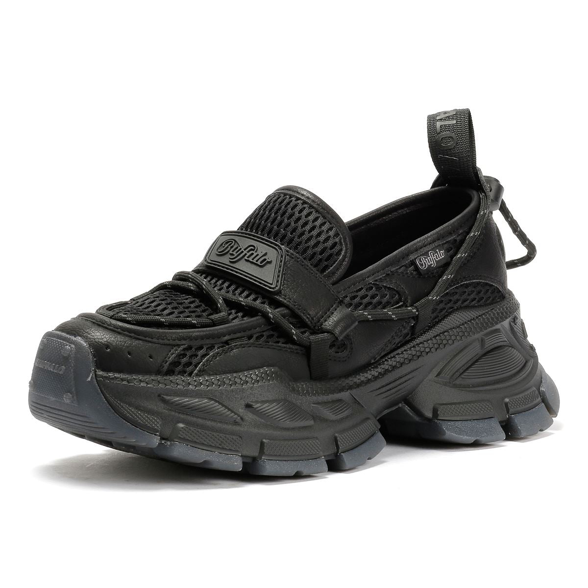 Buffalo Saturn TEC Damen Schwarze Loafer