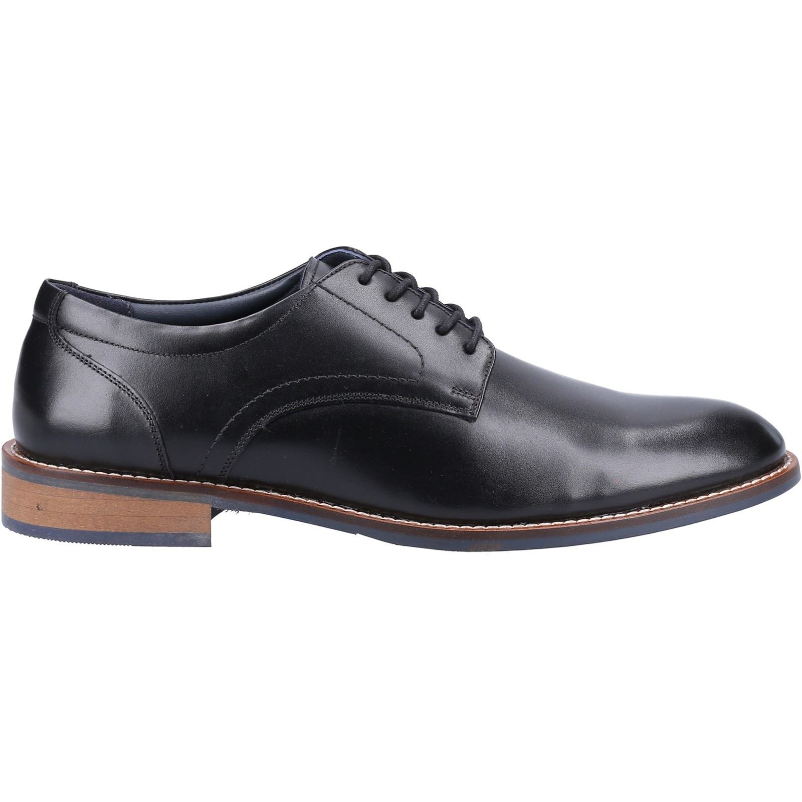 Hush Puppies Damien Lace Up Herrenschuhe Aus Schwarzem Leder Mit Schnürung