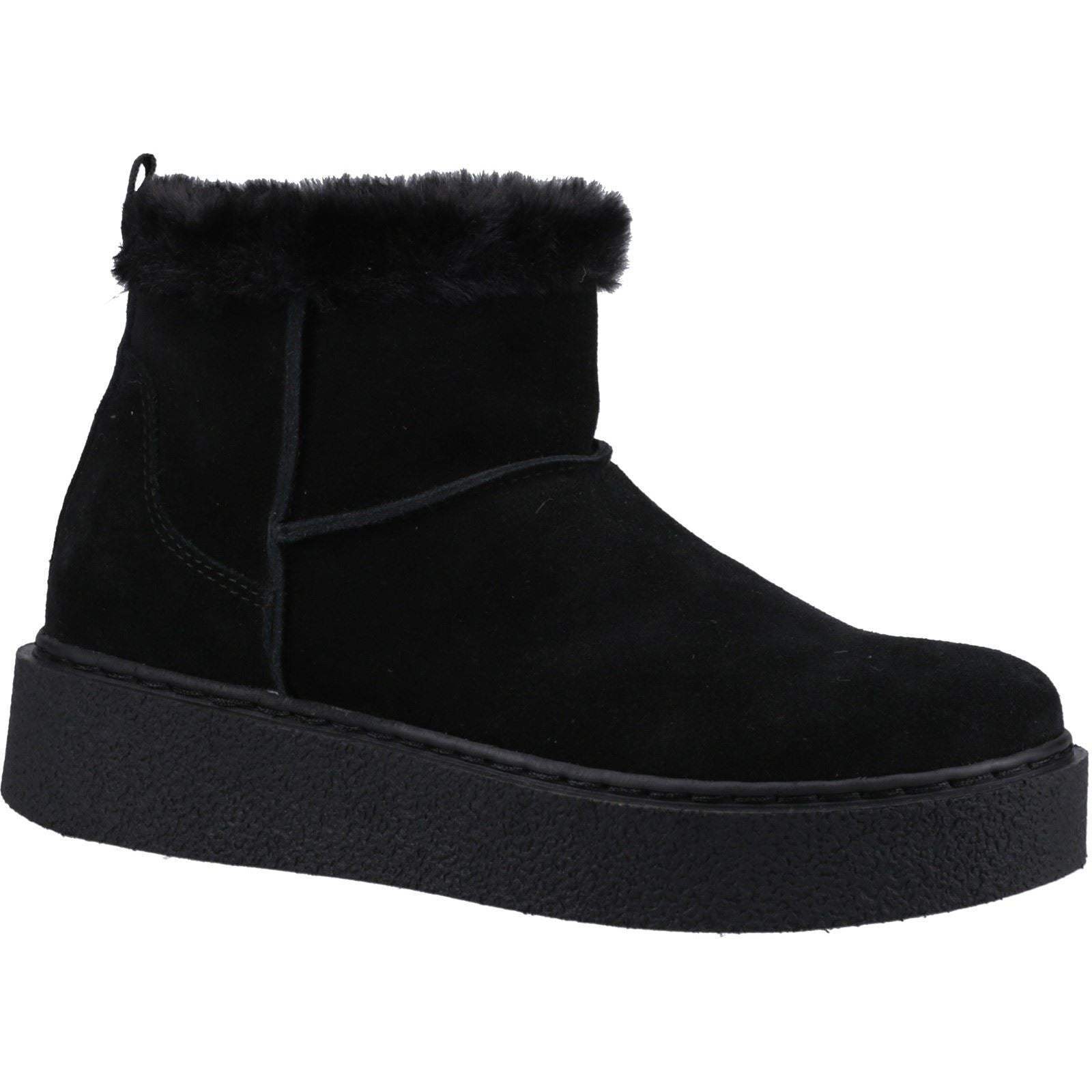 Hush Puppies Becca Damen Wildleder Winterstiefeletten in Schwarz