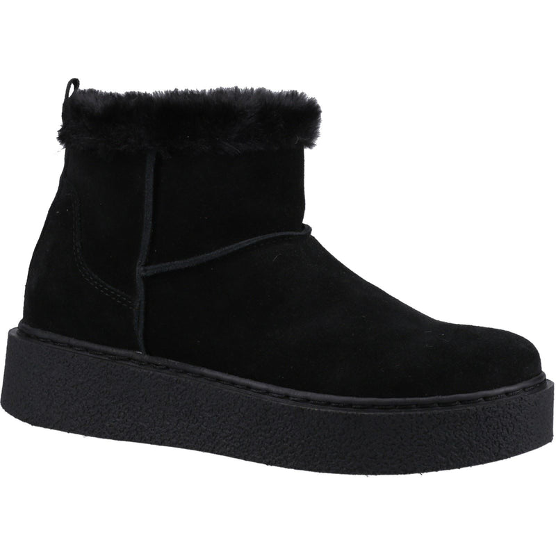 Hush Puppies Becca Damen Wildleder Winterstiefeletten in Schwarz