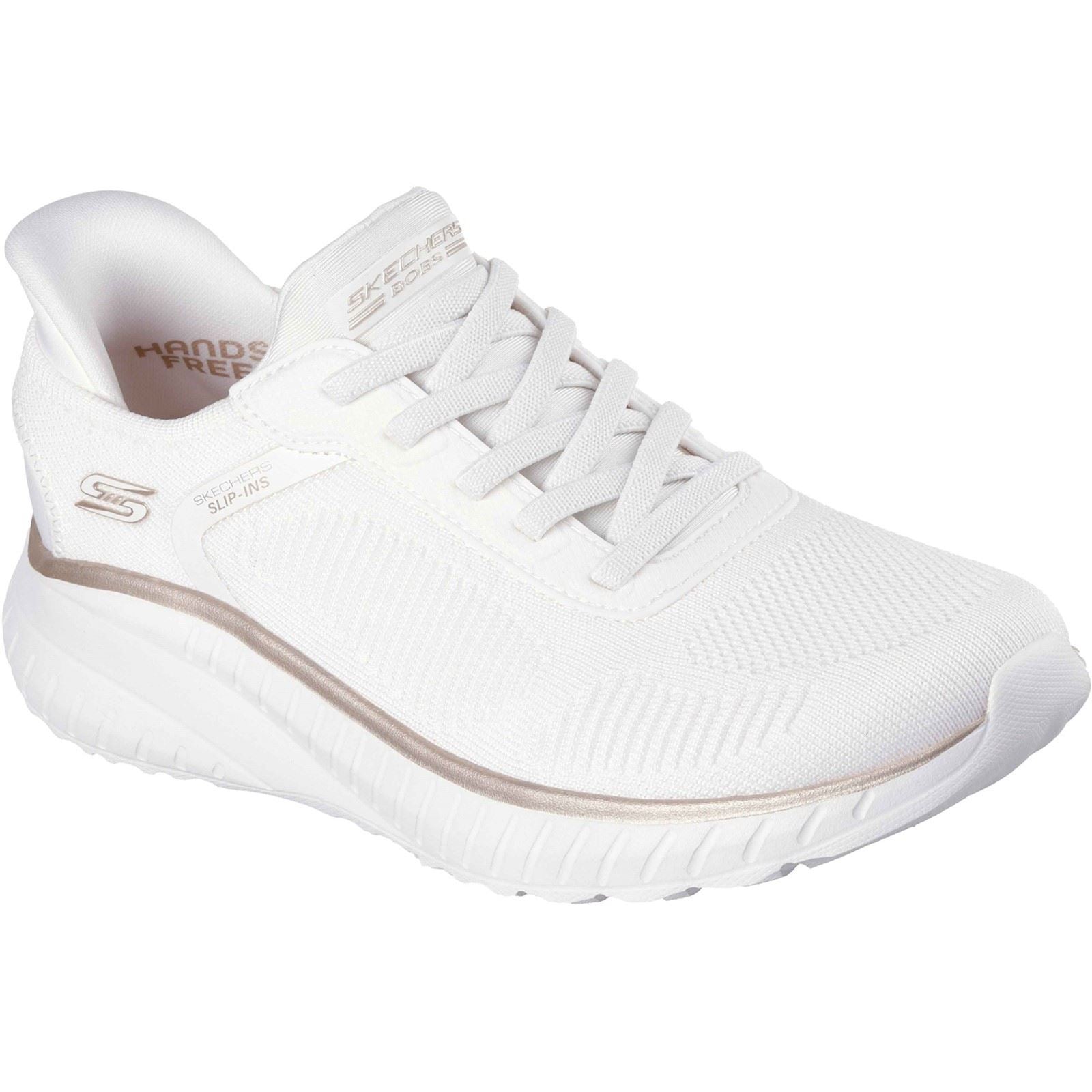 Skechers BOBS Sport Squad Chaos Textil Damen Sneakers In Weiß/Gold
