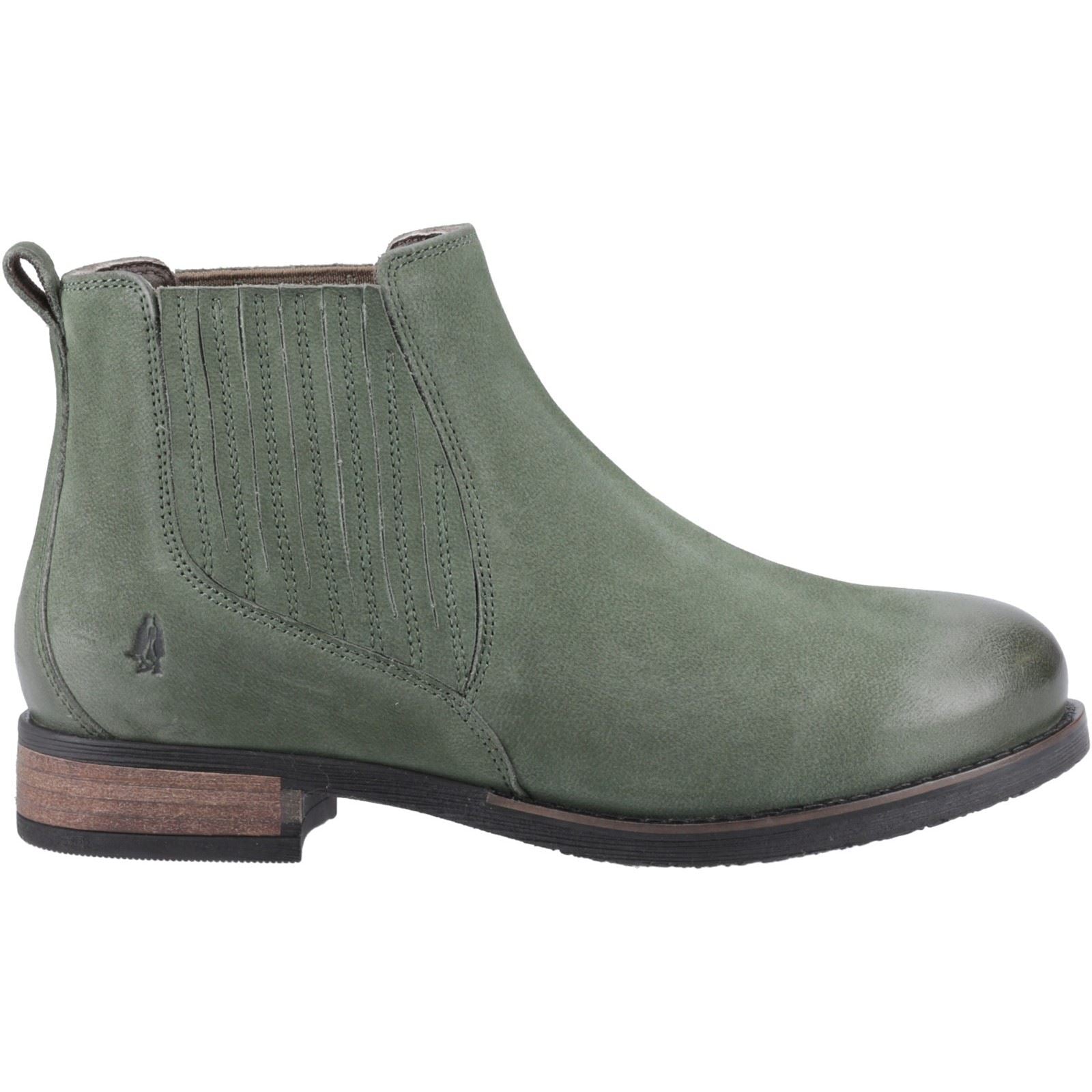 Hush Puppies Edith Damen Chelsea Stiefeletten aus grünem Leder
