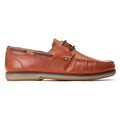 Base London Stern Herren Bootsschuhe Aus Gebranntem Tan-Leder