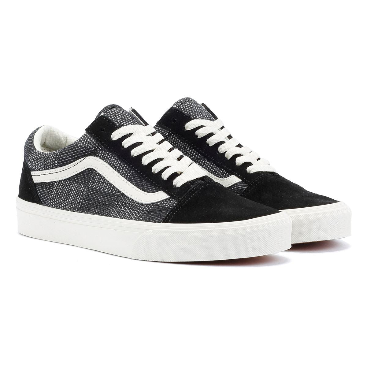 Vans Old Skool Denim Check Schwarze Farbe Turnschuhe