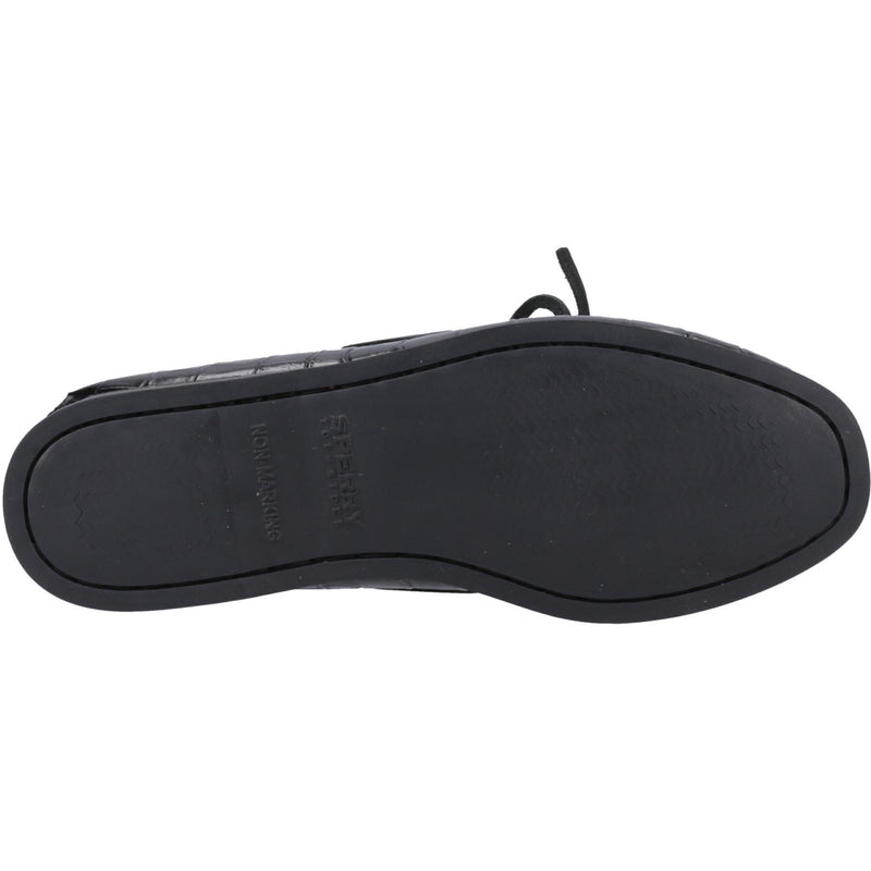 Sperry Authentic 2 Eye Damen Bootsschuhe Aus Schwarzem Leder