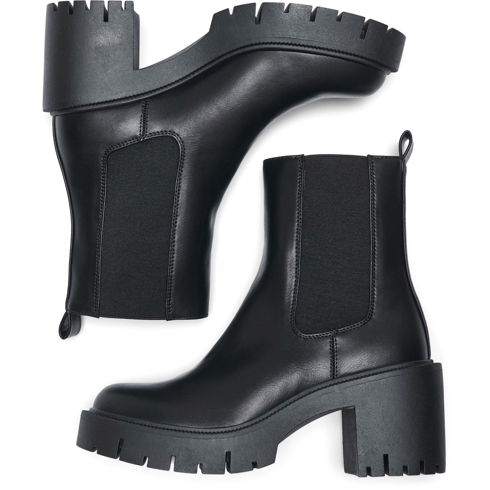 ONLY BLUEBELL-1 Polyurethan Damen Schwarze Absatz-Stiefeletten