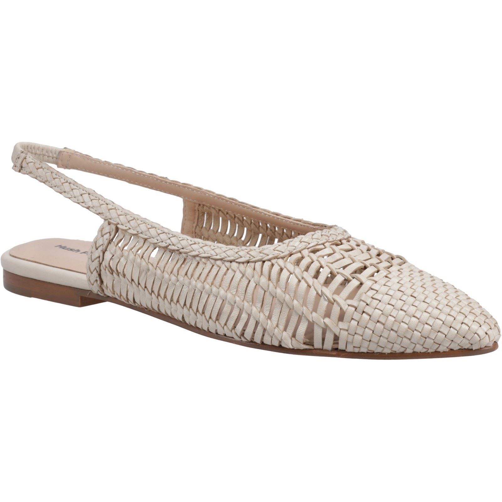 Hush Puppies Dalia Woven Damen Flache Schuhe Aus Leder In Creme