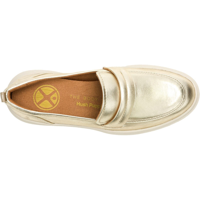 Hush Puppies Joy Penny Damen Champagner Loafer Aus Leder