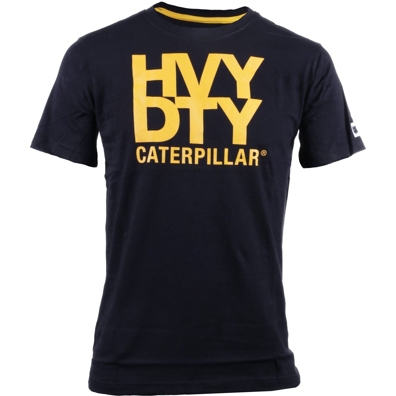 Caterpillar Heavy Duty Baumwoll Männer Schwarze Farbe Kurzarm-T-Shirts