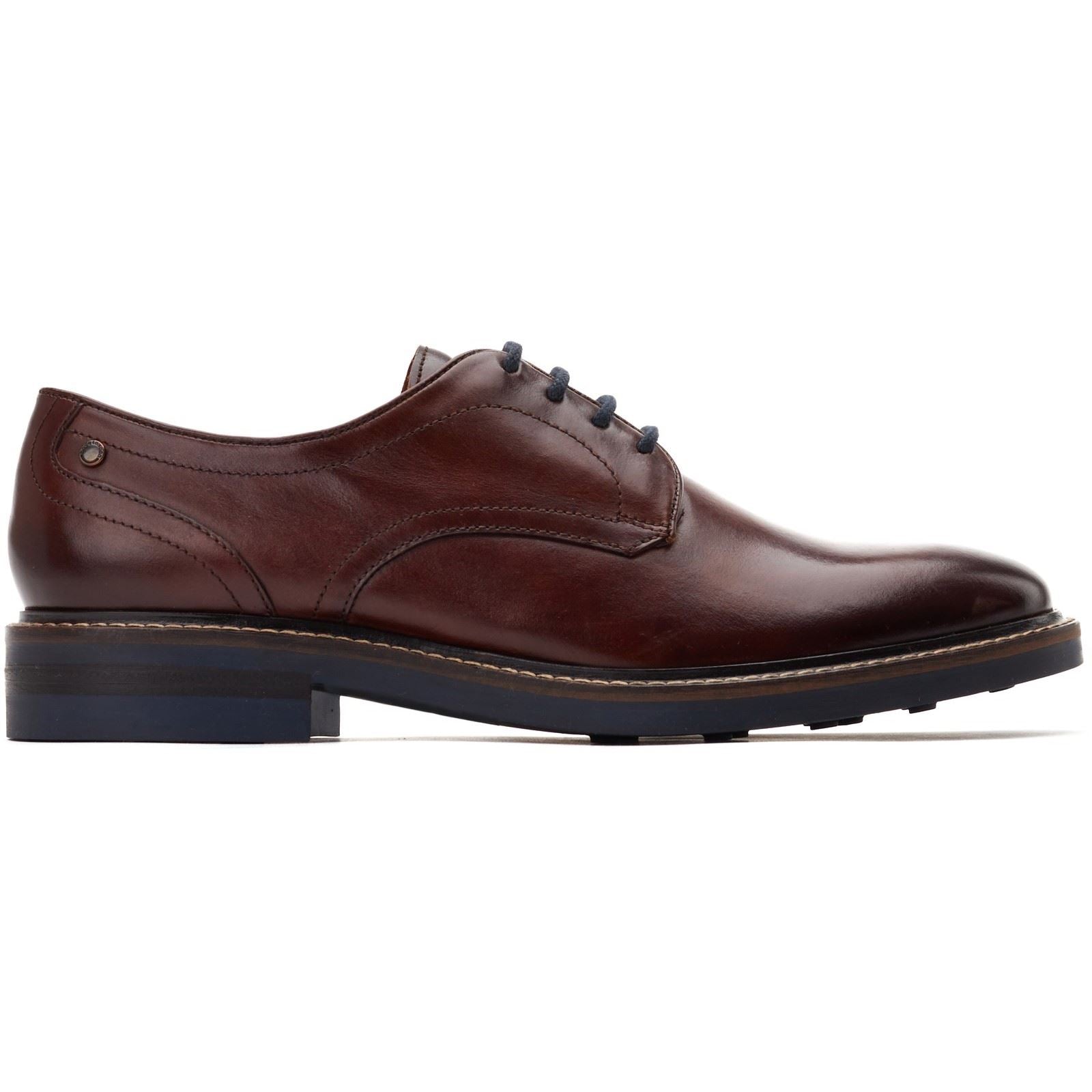 Base London Mawley Leder Herren Gebrannte Braune Oxford Schuhe