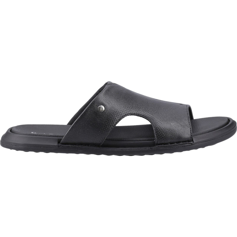 Hush Puppies Callum Slide Herren Sandalen Aus Schwarzem Leder