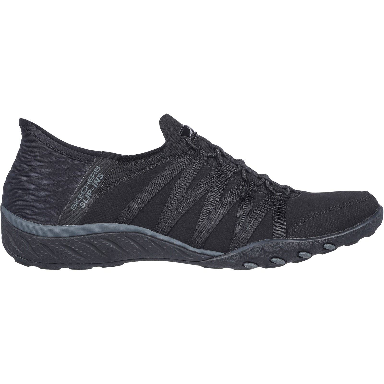 Skechers Breathe-Easy - Roll-With-Me Textile Damen-Sneaker In Schwarz