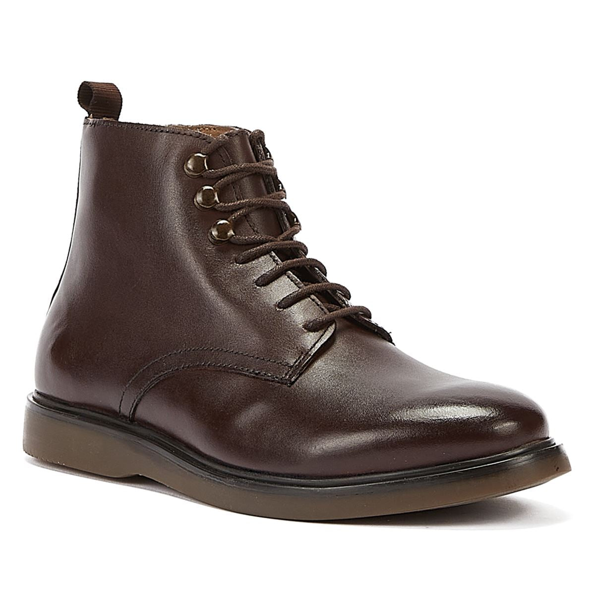 H By Hudson Battle Leder Herren Stiefel Braun