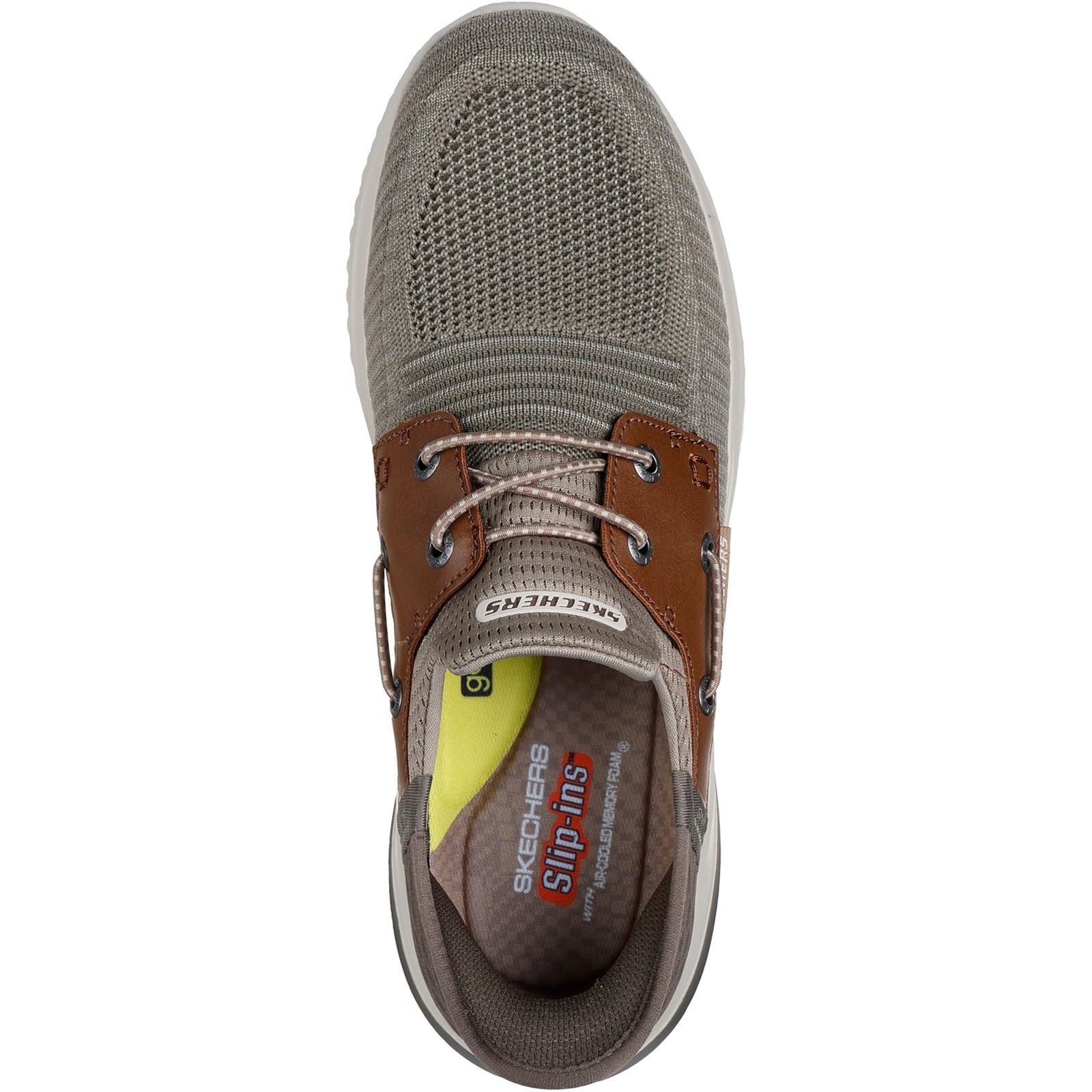 Skechers Delson 3.0 Roth Textile Herren Sneaker In Taupe/Braun