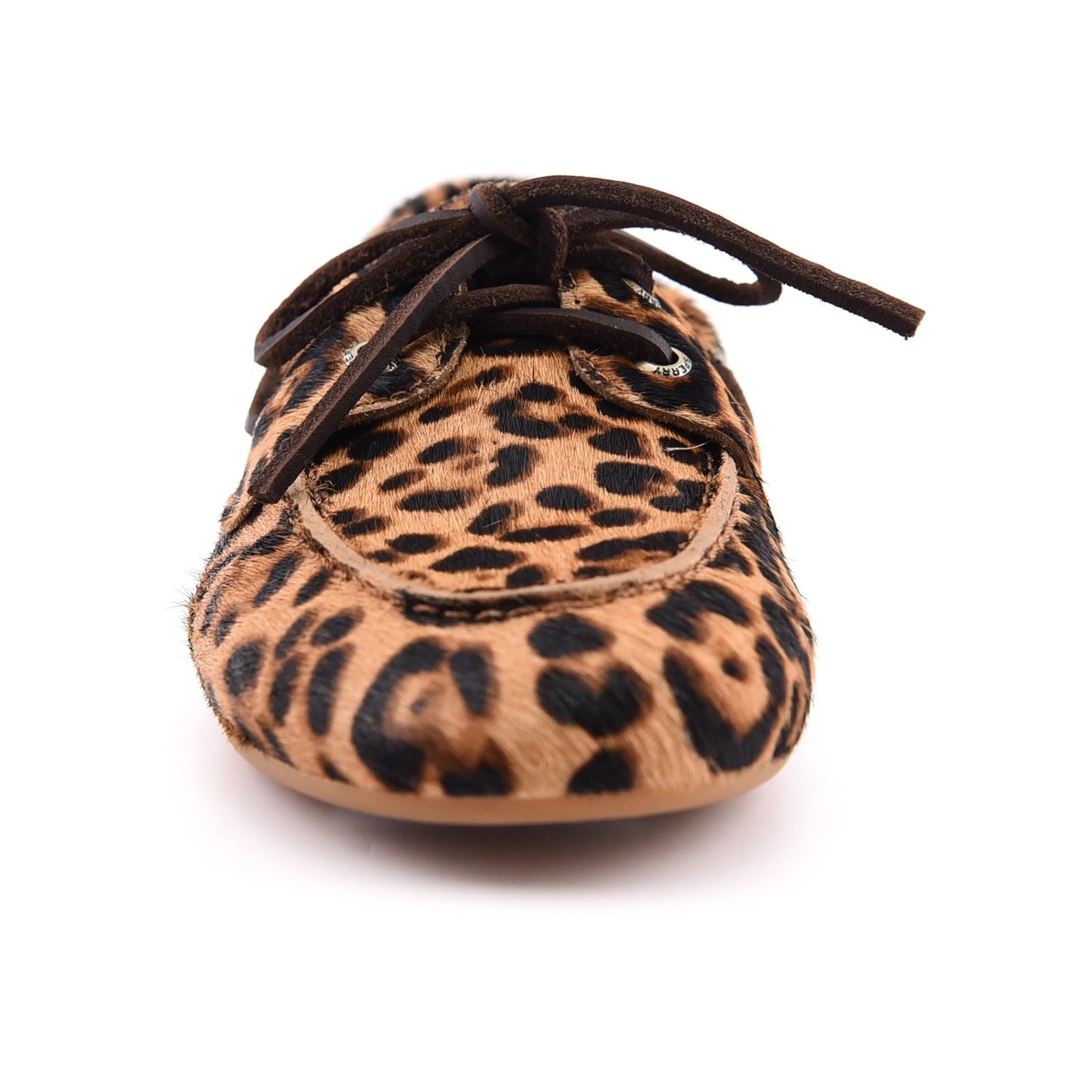 Sperry Slimboat Leder Damen Leopard Bootsschuhe