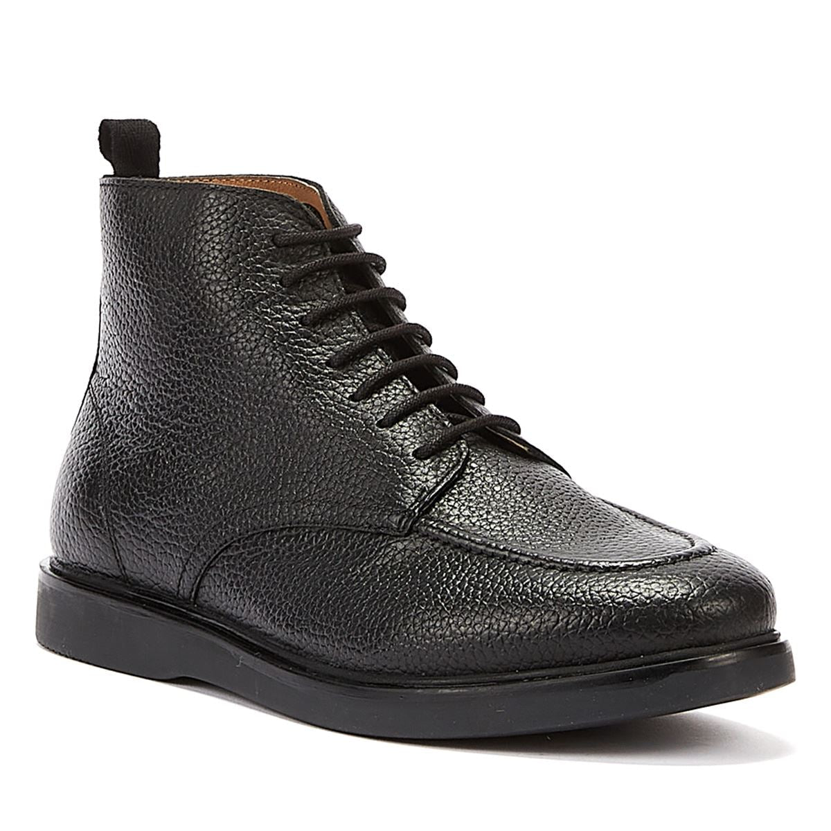 H By Hudson Carlo Leder Herren Stiefel Schwarz