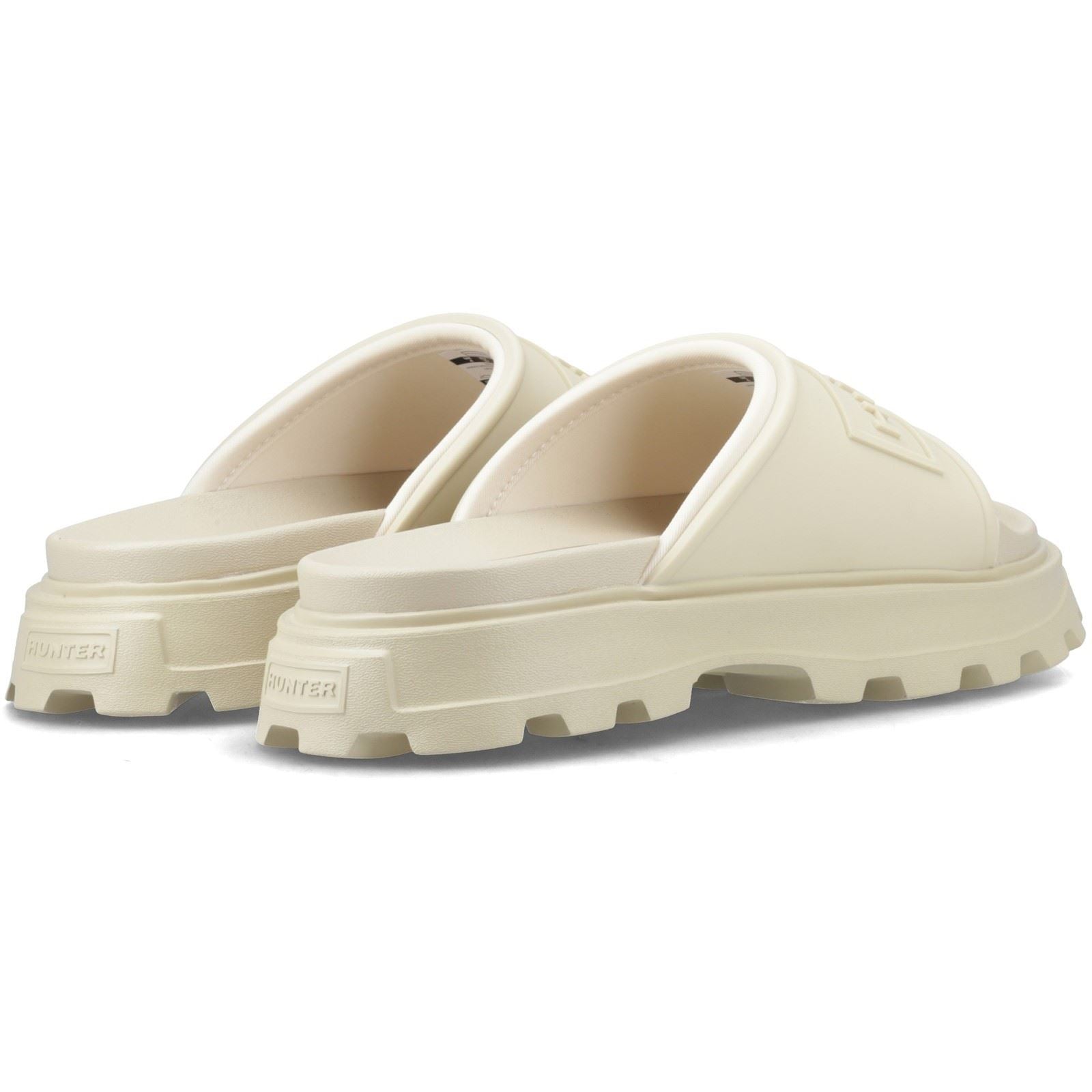 Hunter Moulded Stacked Slider Synthetik Damen Kies Pantoletten