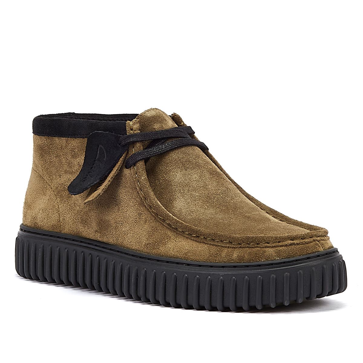 Clarks Main Torhill Hi Wildlederstiefel Für Herren In Olivgrün